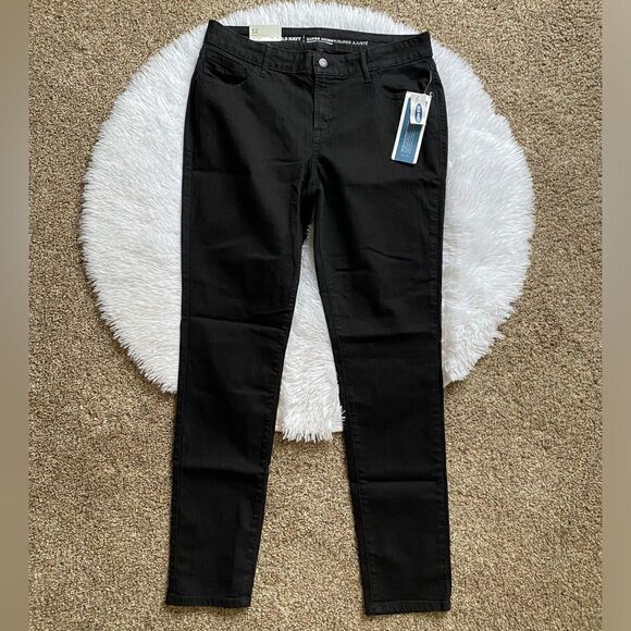 Old Navy Super Skinny Mid Rise Jeans New Black Womens Size 12 - Picture 1 of 9
